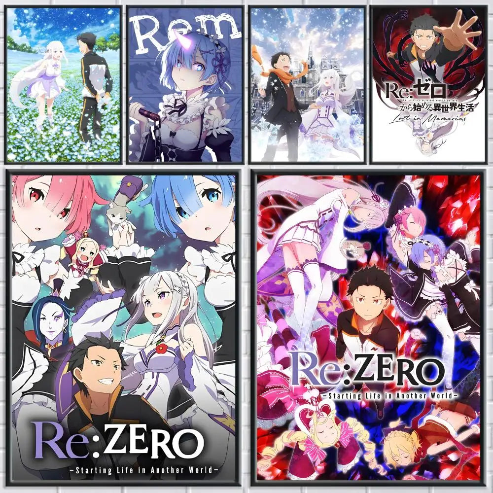 Re:Zero Anime Poster HD Self-Adhesive Waterproof Wall Decor Anime Wall Poster Axl