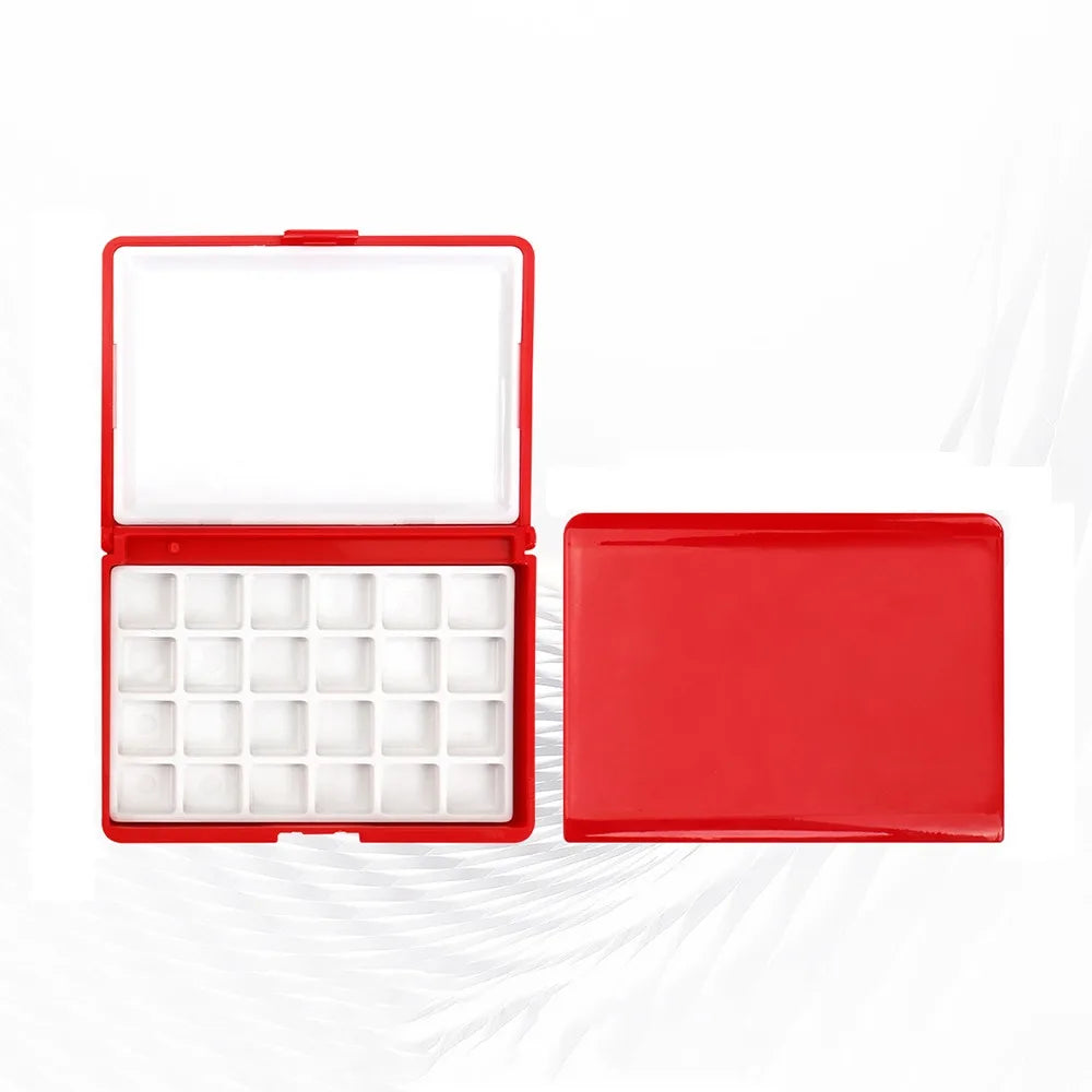 Mini Watercolor Palette Box 12/24 Grid – Travel Paint Case Watercolor Palette Box Axl Flat-R-24 Grid