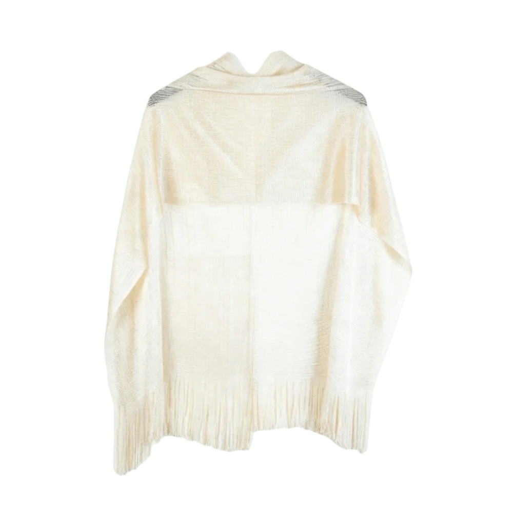 Sheer Beach Cover-Up Top – Lightweight Draped Gauze Swimwear Beach Cover-Up Axl Milky White One Size