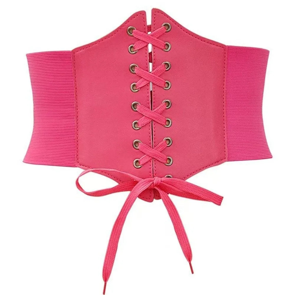 Women's Wide PU Leather Elastic Waistband Belt – Stylish Fit Wide Waistband Belt Axl