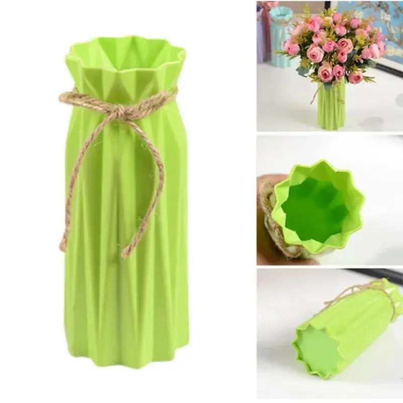 Plastic Imitation Ceramic Flower Vase – Modern Home Decor Decorative Flower Vase Axl
