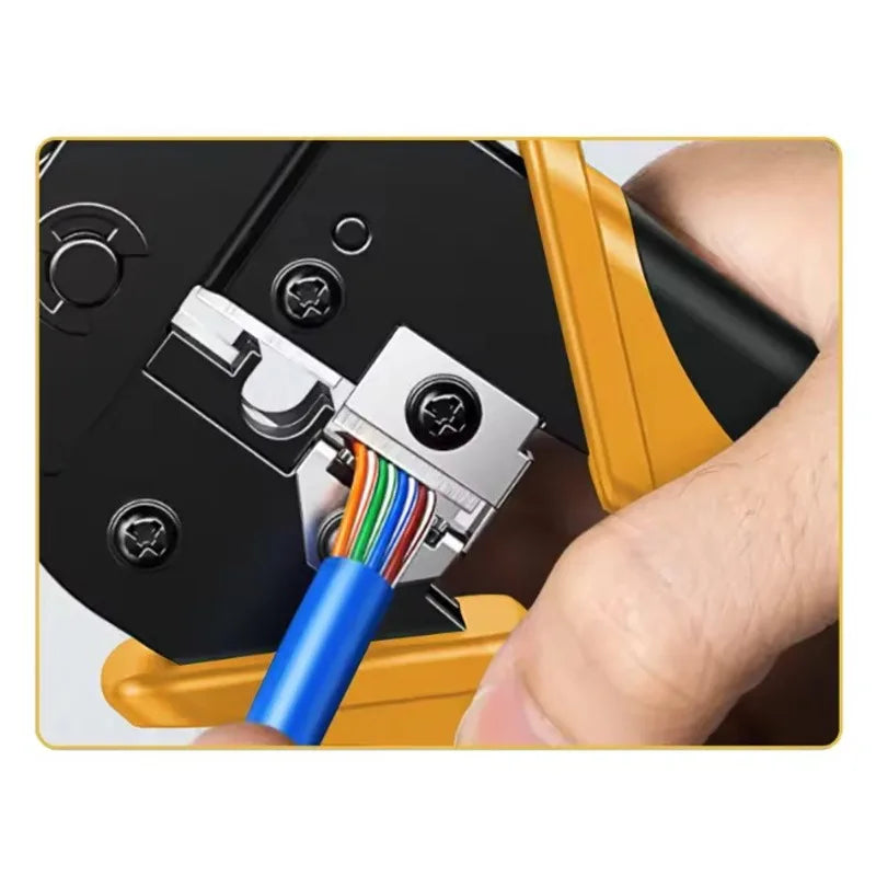RJ45 Crimping Tool – LAN Cable Crimper Cutter Stripper RJ11 RJ12 Cable Crimping Tool Axl