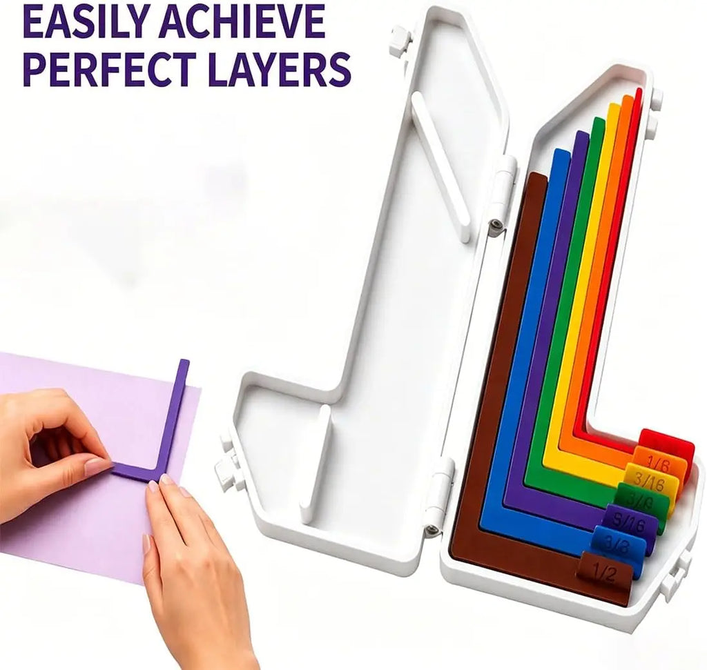 7-Piece Paper Crafting Alignment Guides & Layering Spacers Set Crafting Alignment Guides Axl