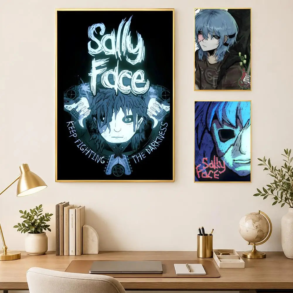 Sally Face Game Poster – Self-Stick HD Waterproof Wall Art Wall Art Poster Axl