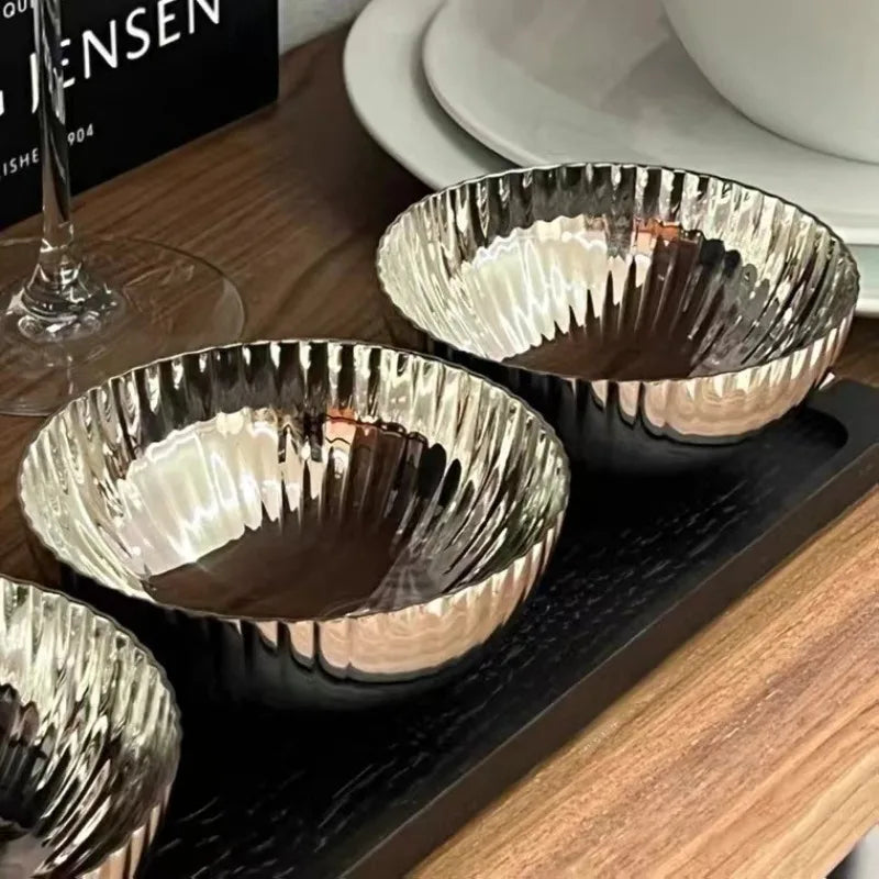 Stainless Steel Fruit Bowl with Wood Tray | Modern Home Décor Decorative Fruit Bowl Axl