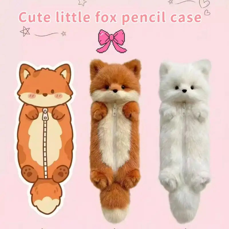 Cartoon Plush Pencil Case – Cute Animal Stationery Pouch Plush Pencil Case Axl