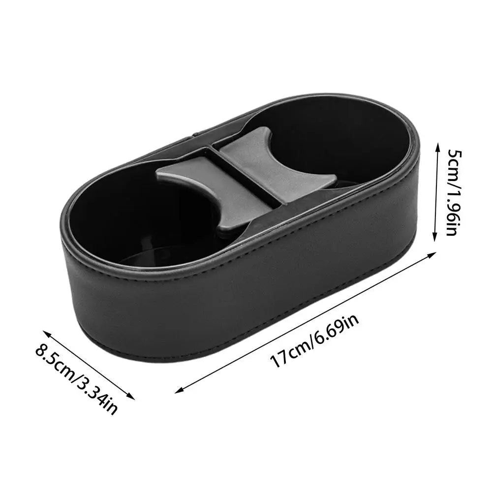 Double Car Cup Holder – Dashboard Console Drink Organizer Car Cup Holder Axl leather