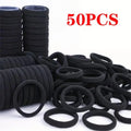 50-Pack Black Seamless Elastic Hair Ties – Gentle & Everyday Elastic Hair Ties Axl 50pcs