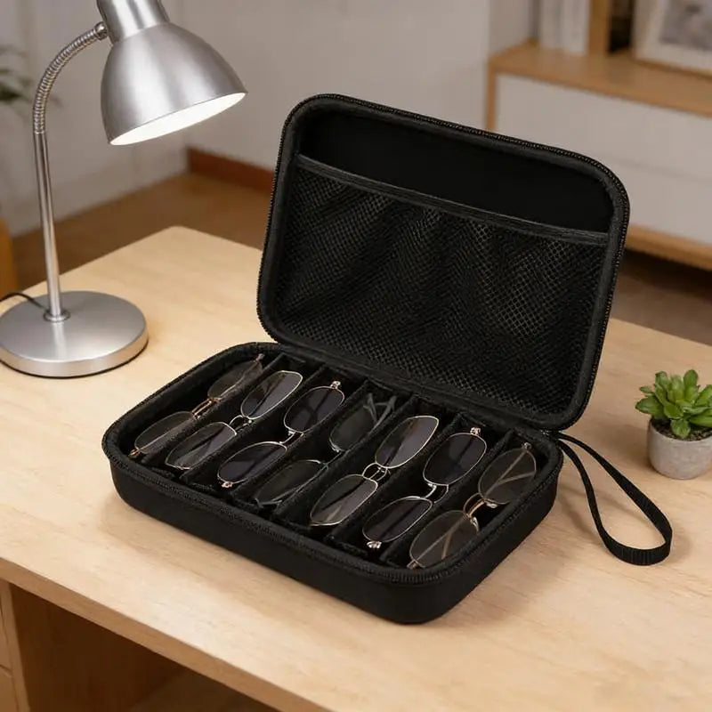 6/7 Grid EVA Glasses Storage Box – Portable Travel Organizer Glasses Organizer Box Axl