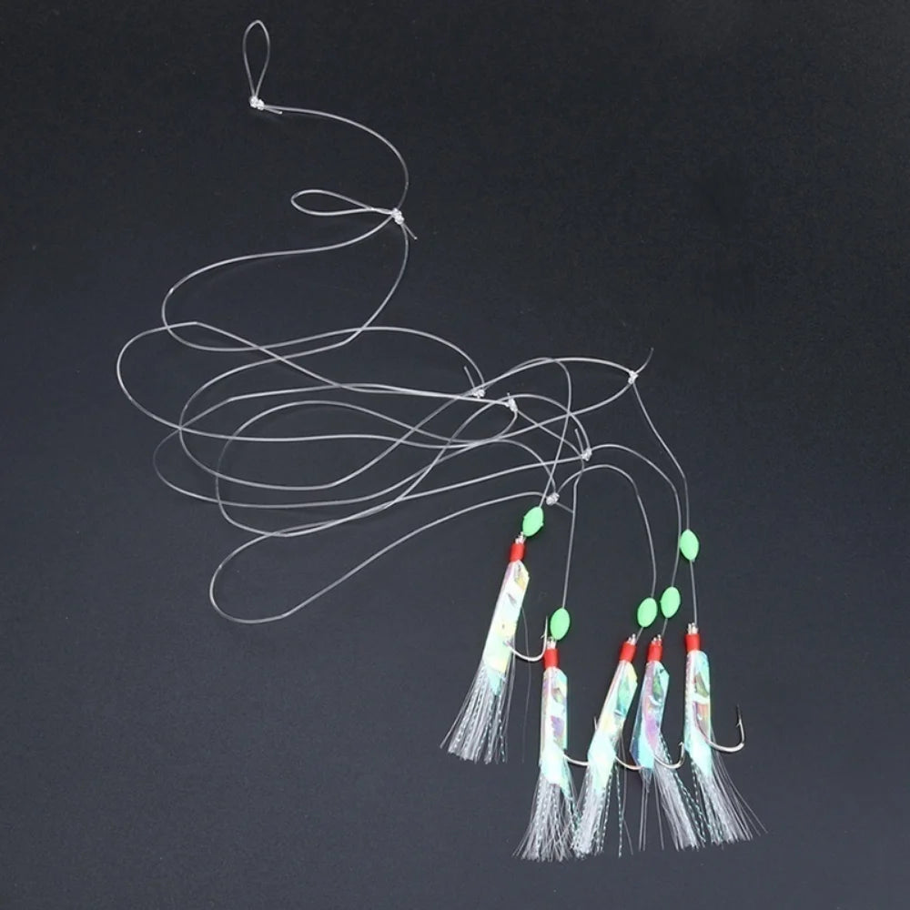 5-Pc Soft Silverskin Fishing Lure Set | Crystal Barbed Hook Bait Fishing Lure Set Axl
