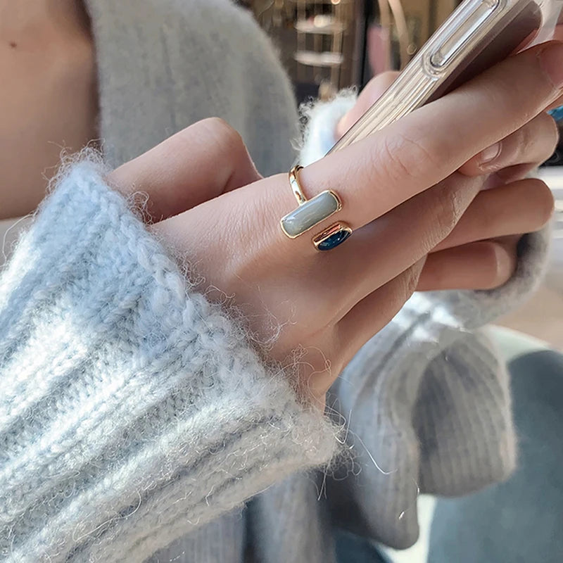 Vintage Opal Stone Open Adjustable Ring – Women's Fashion Jewelry Fashion Ring Axl