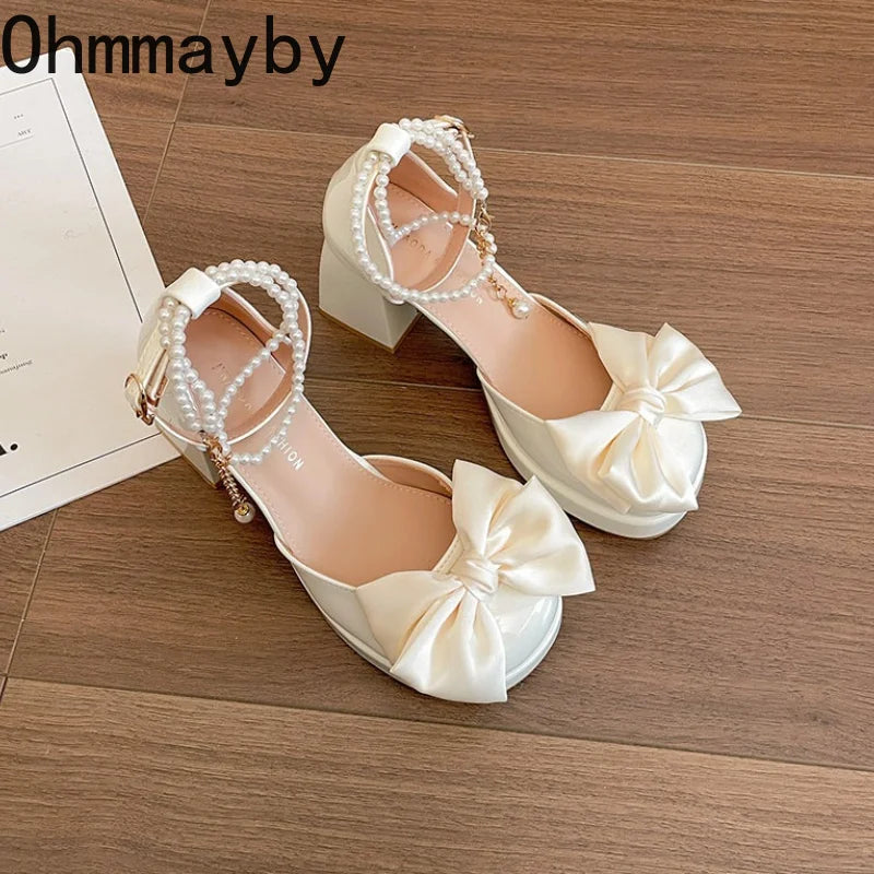 Pearl Ankle Strap Platform Pumps | Gothic Mary Jane High Heels Platform Mary Jane Pumps Axl