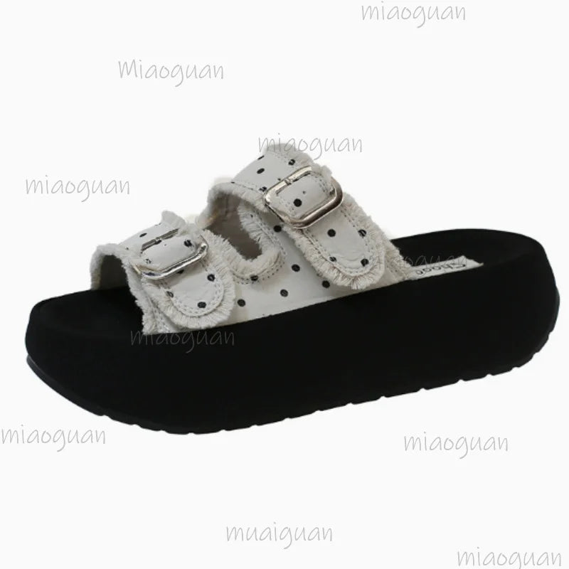 Women's Double Buckle Sandal Slippers – Summer Beach Shoes Women's Sandal Slippers Axl