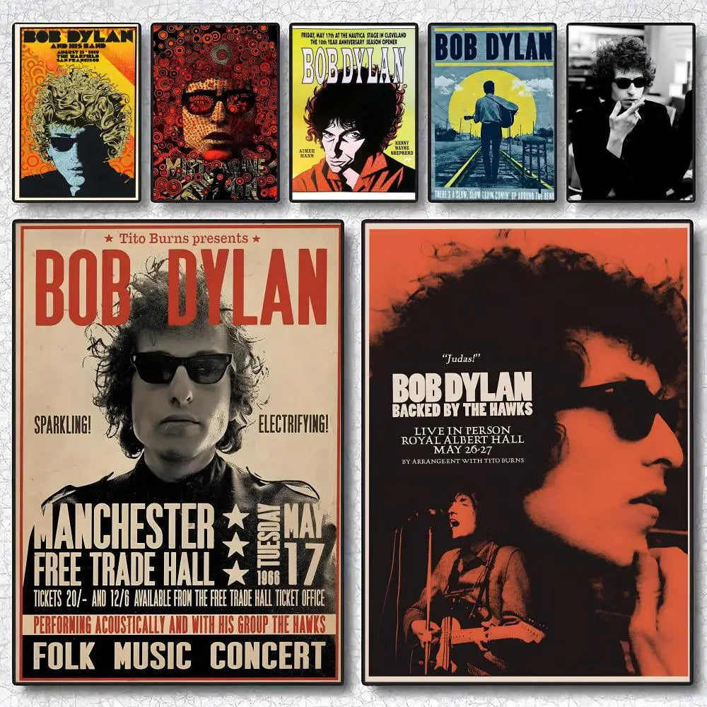 Bob Dylan Canvas Wall Art – Vintage Abstract Unframed Poster Canvas Wall Art Axl