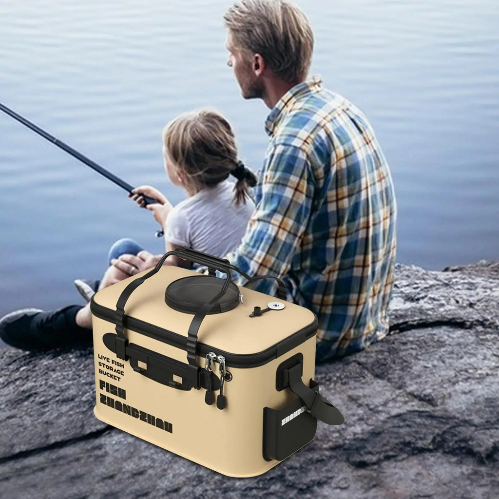 Foldable EVA Fishing Bucket – Portable Live Fish Keeper Fishing Bucket Axl