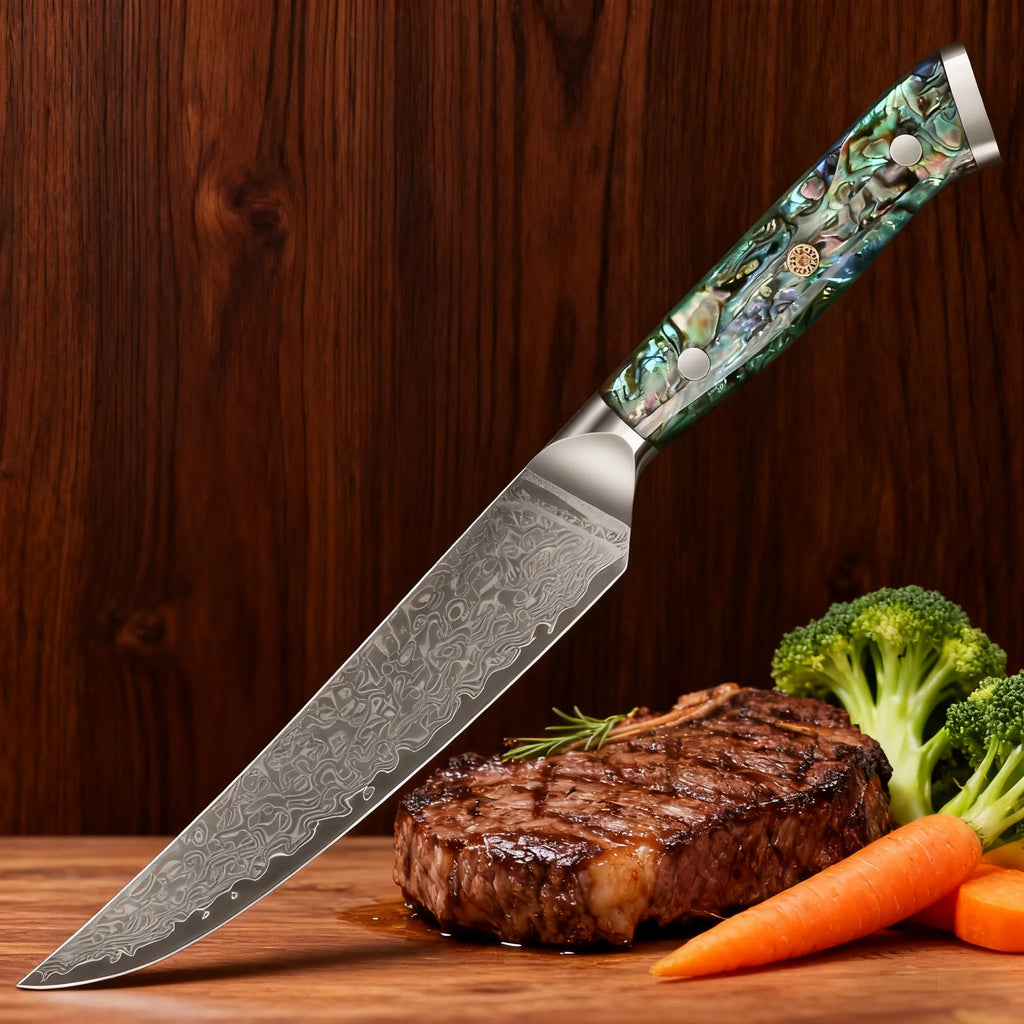 67-Layer Damascus Steel Kitchen Knife – Utility & Cleaver Damascus Kitchen Knife Axl