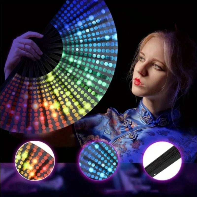 Rainbow Sequins Foldable Hand Fan – Pride Festival Drag Queen Foldable Hand Fan Axl