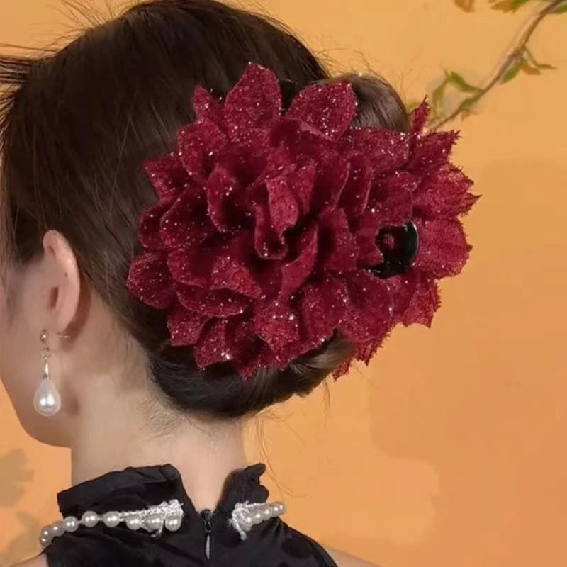 Mesh Flower Hair Claw Clip – Women's Shark Ponytail Clip Hair Claw Clip Axl