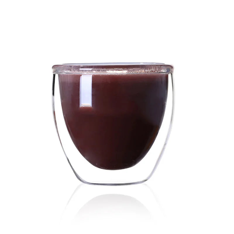 Double Wall Glass Cup – Heat-Resistant Coffee & Tea Drinkware Double Wall Glass Axl 80ML 301-400ml