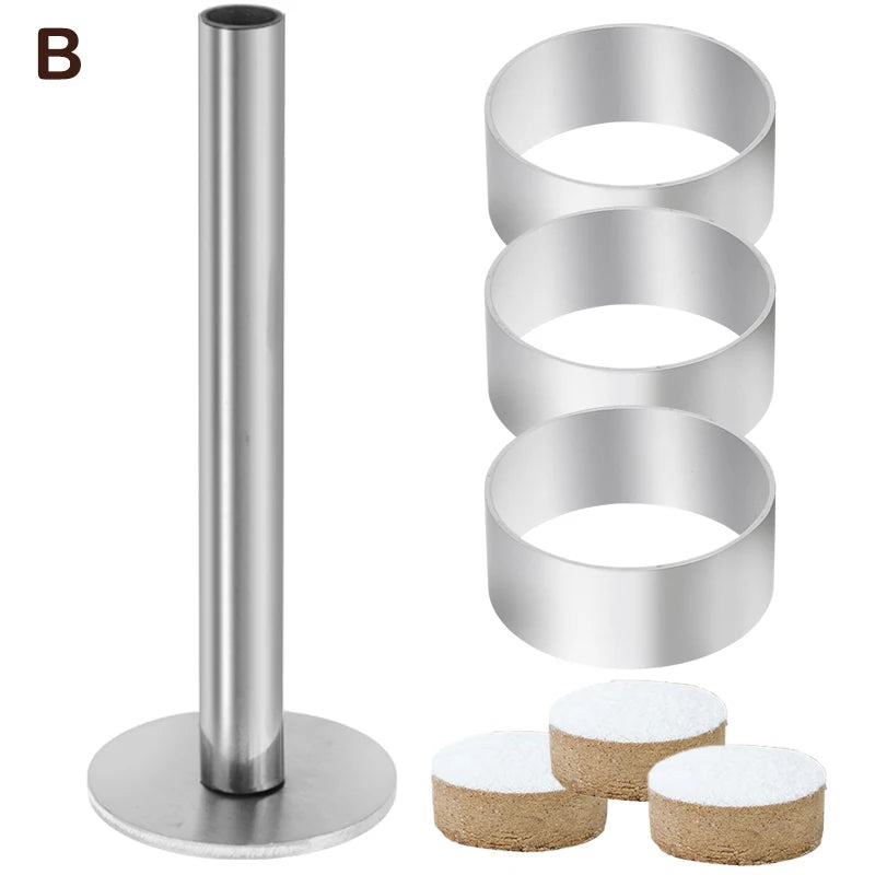 Stainless Steel Polvoron Molder with Pusher | Pastry Ring Mold Pastry Mold Set Axl B