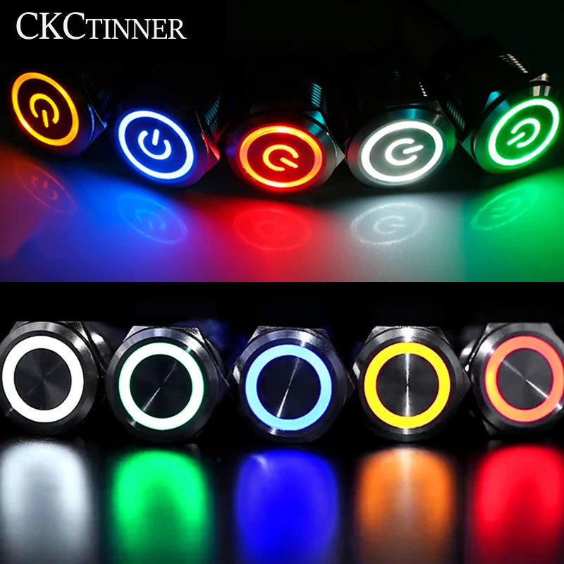 Metal LED Push Button Switch Waterproof 12–22MM | Self-Lock Push Button Switch Axl