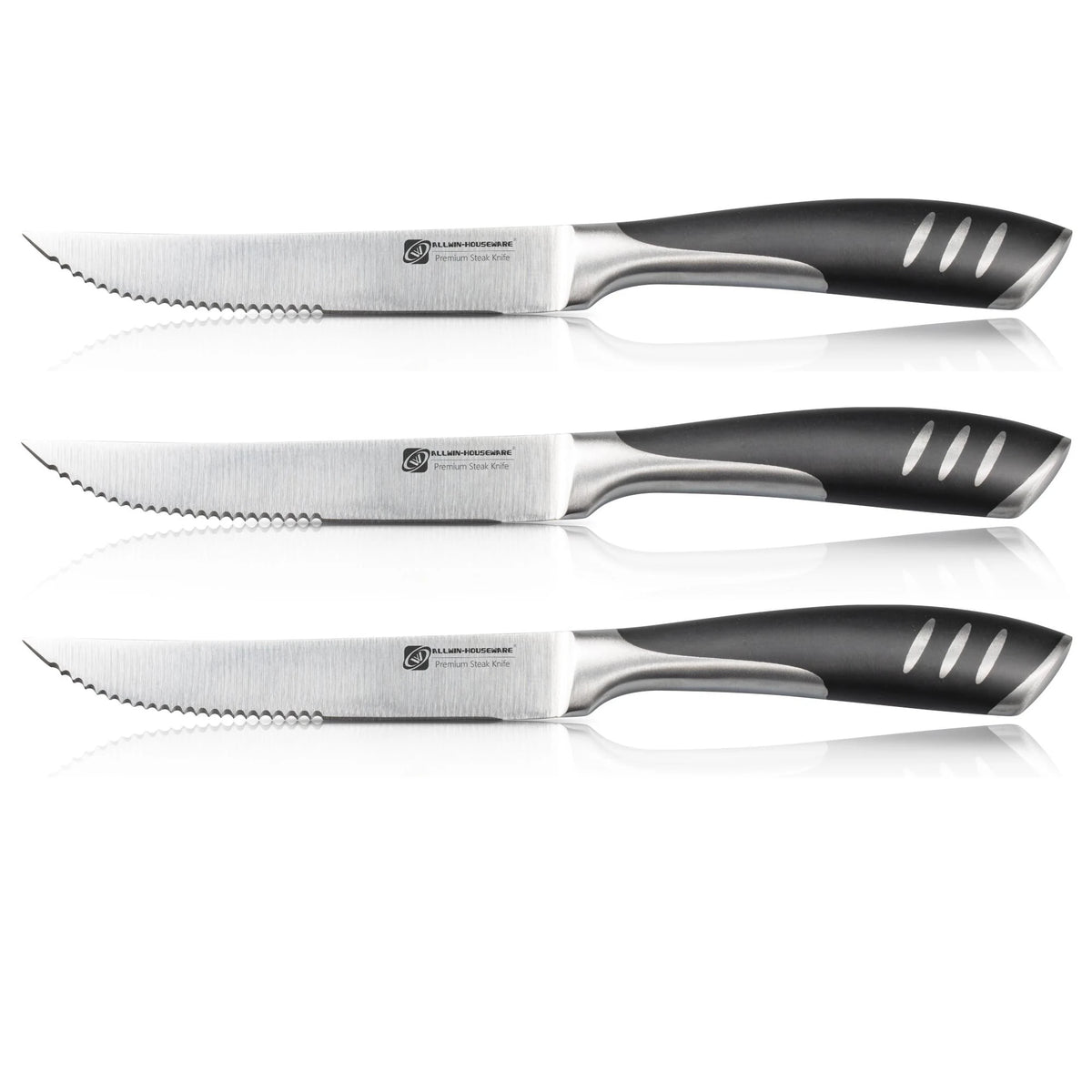 Stainless Steel Serrated Steak Knife Set – 4, 6 or 8 Piece Steak Knife Set Axl 3pcs