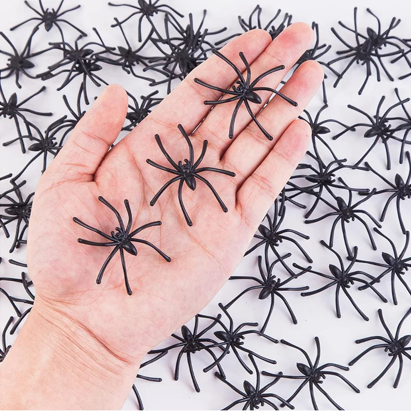 10 Pcs Glow-in-the-Dark Plastic Spider Figures | Halloween Prank Halloween Prank Toy Axl
