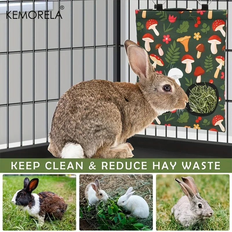 Rabbit Hay Feeder Bag 2 Holes – Guinea Pig & Small Pet Feeder Small Pet Hay Feeder Axl