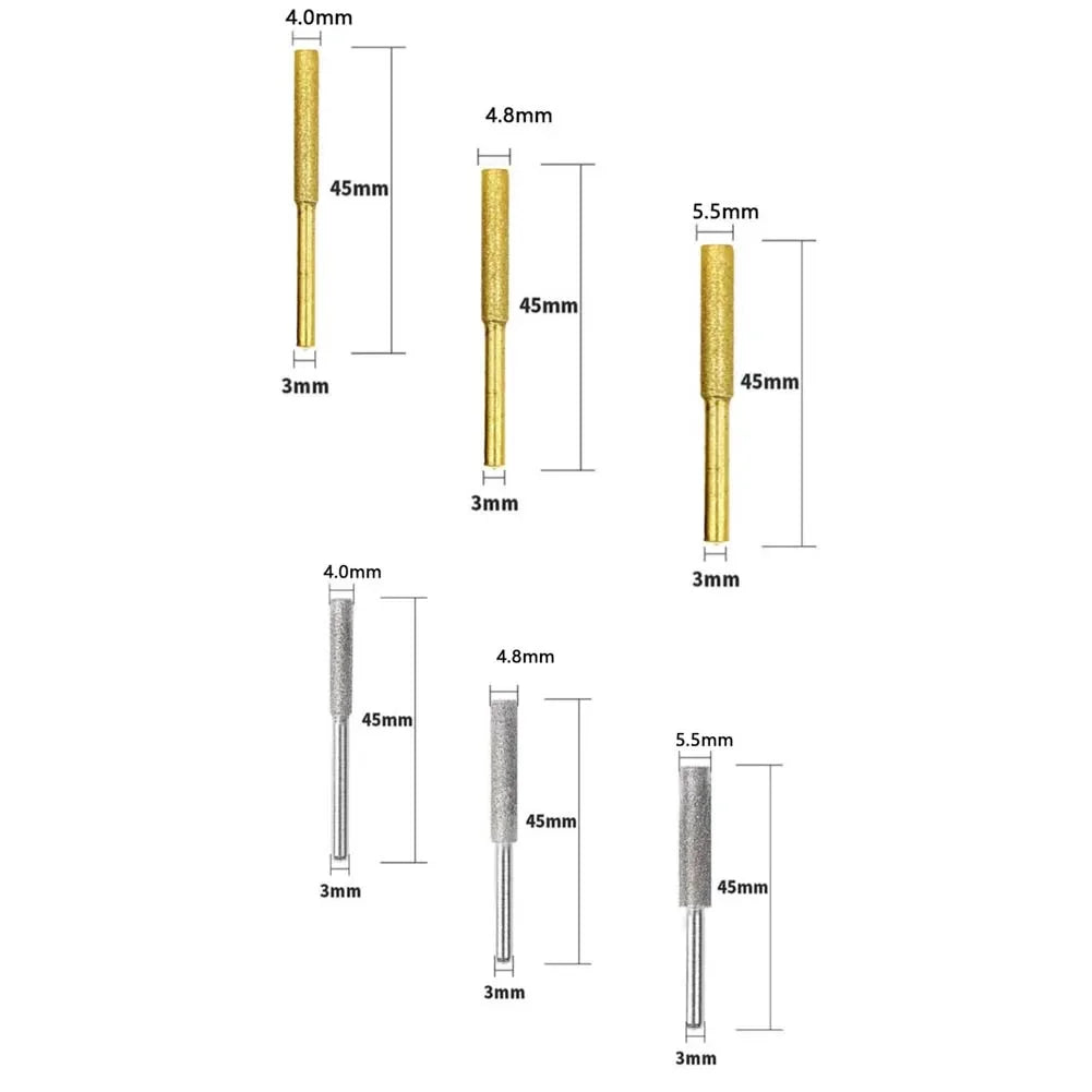 6-Piece Diamond Grinding Burr Set 4mm 4.8mm 5.5mm | Metal & Wood Diamond Grinding Burr Axl China Mainland