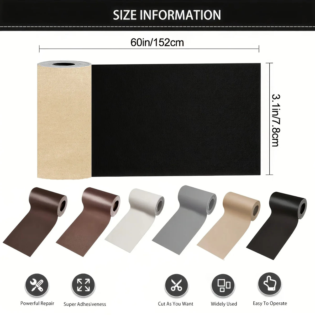Self-Adhesive Leather Repair Tape | Multi-Color PU Patch Leather Repair Tape Axl