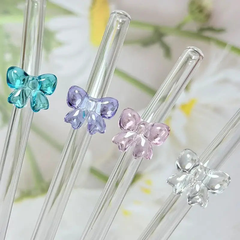 Butterfly Glass Drinking Straw – Reusable 8mm Party Straw Glass Drinking Straw Axl