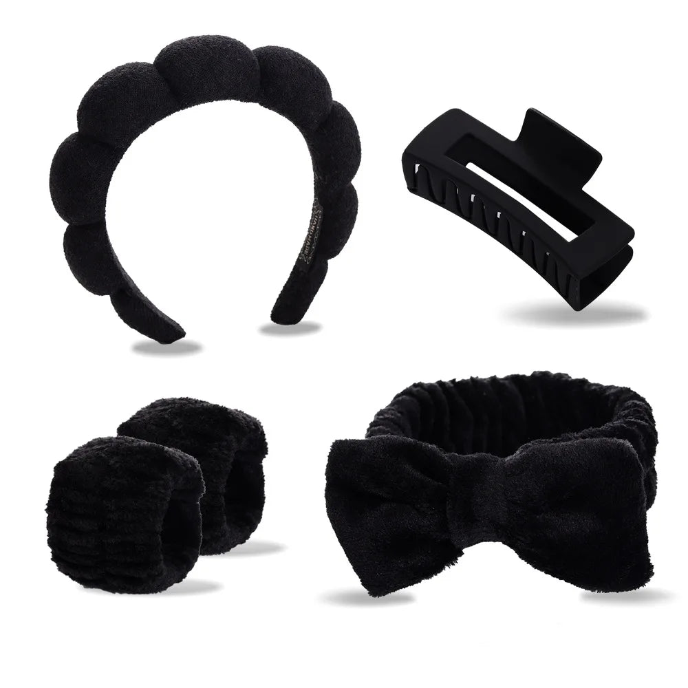 5-Piece Spa Headband & Bracelet Set – Skincare & Makeup Spa Headband Set Axl