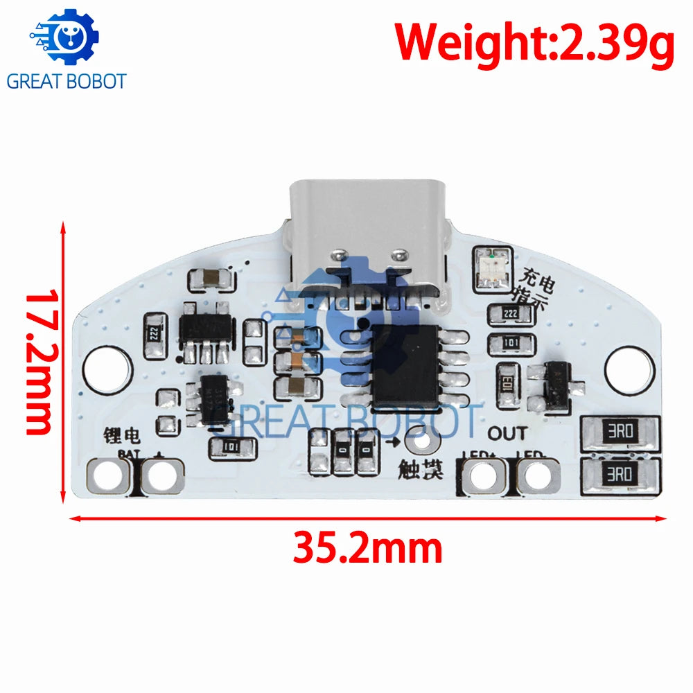USB Type-C LED Touch Dimmer Module – 3-Gear Night Light Board LED Dimmer Module Axl