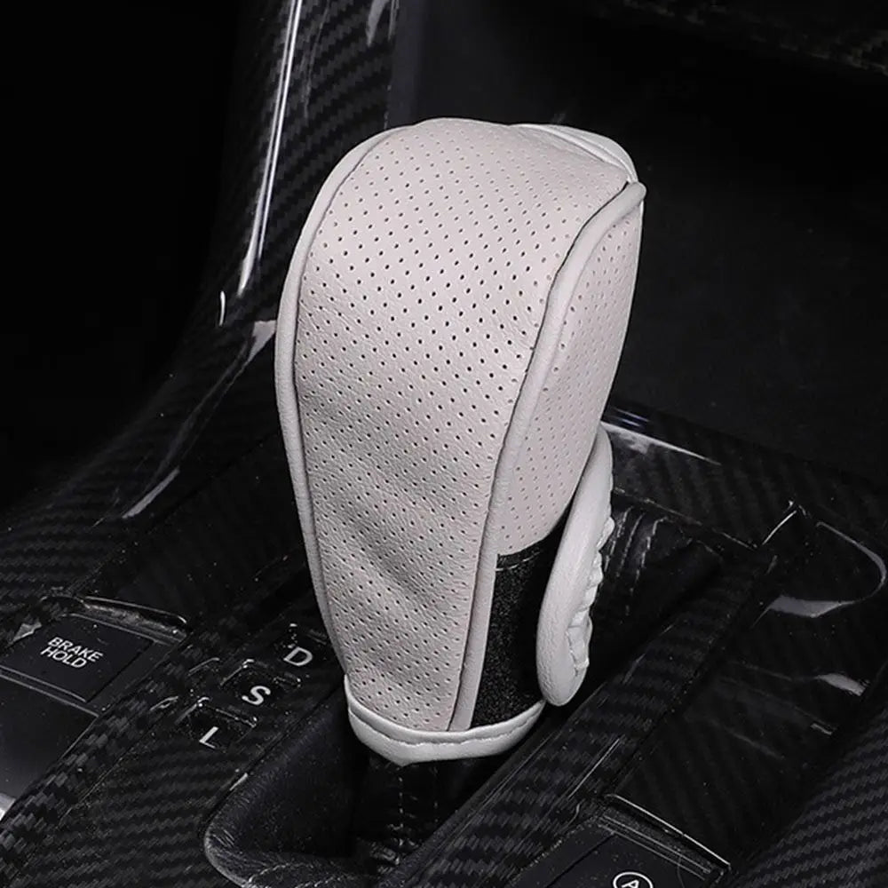 PU Leather Car Shift Knob Cover – Non-Slip, 7 Colors Shift Knob Cover Axl Grey