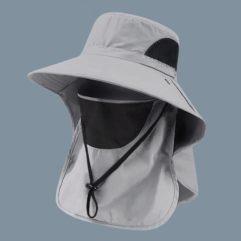 UV Sun Hat with Neck Flap – Outdoor Fishing Bucket Cap Outdoor Sun Hat Axl Light gray