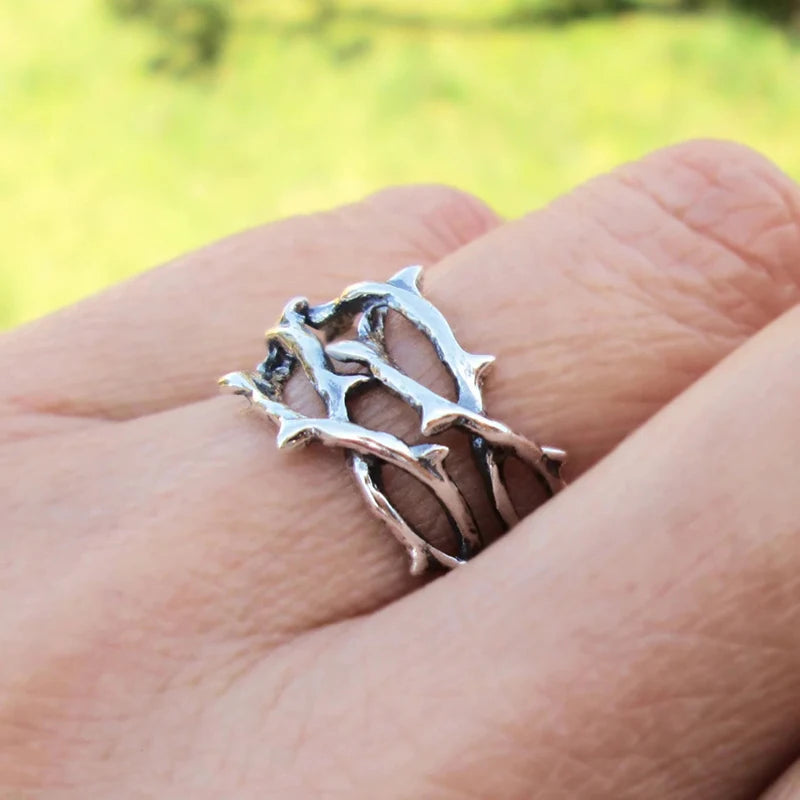 Huitan Vintage Branch Ring – Unisex Brass Retro Hip Hop Band Fashion Ring Axl