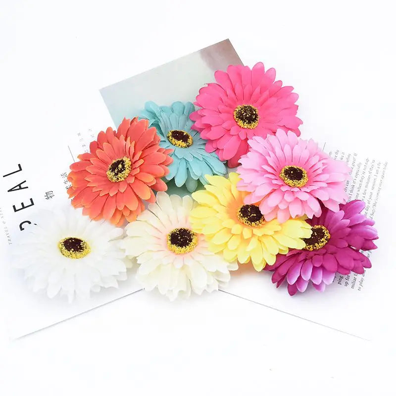Artificial Silk Gerbera Flower Heads 10/20 Pcs – DIY Decor Artificial Flower Heads Axl