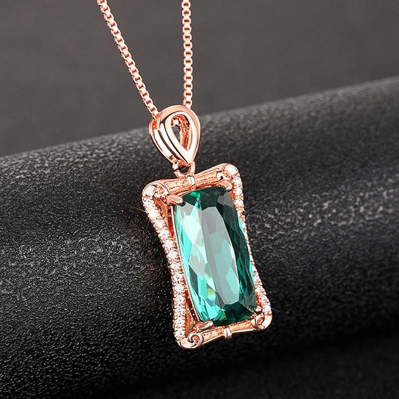 Huitan Cubic Zirconia Pendant Necklace – Women's Wedding Jewelry Pendant Necklace Axl