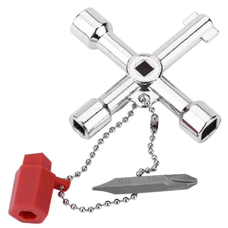 Multi-Function Triangle Key Wrench | Utility Plumbing Spanner Utility Key Wrench Axl