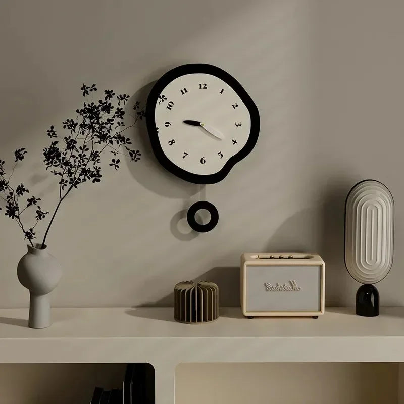 Nordic Silent Wall Clock – Geometric Home Decor 40cm Silent Wall Clock Axl