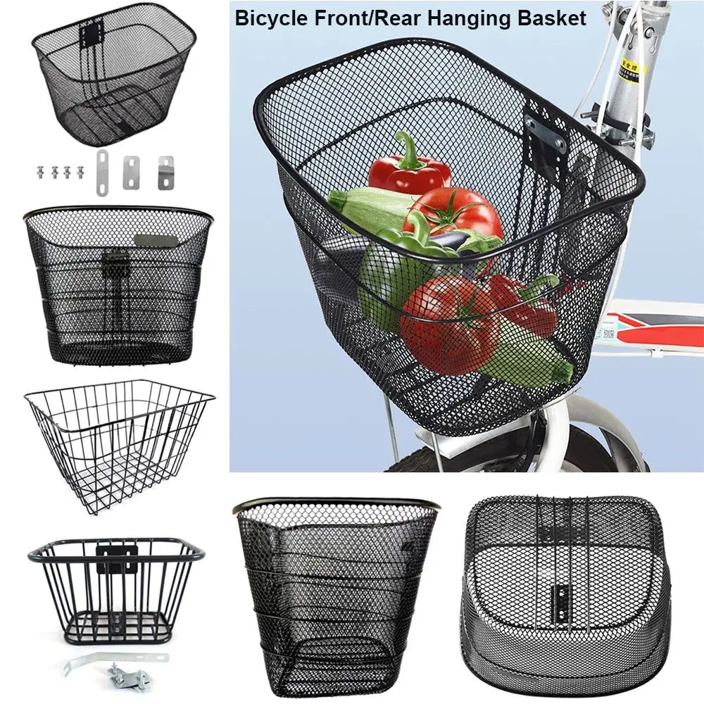 Metal Bicycle Basket – Front & Rear Hanging Bike Storage Bicycle Basket Axl