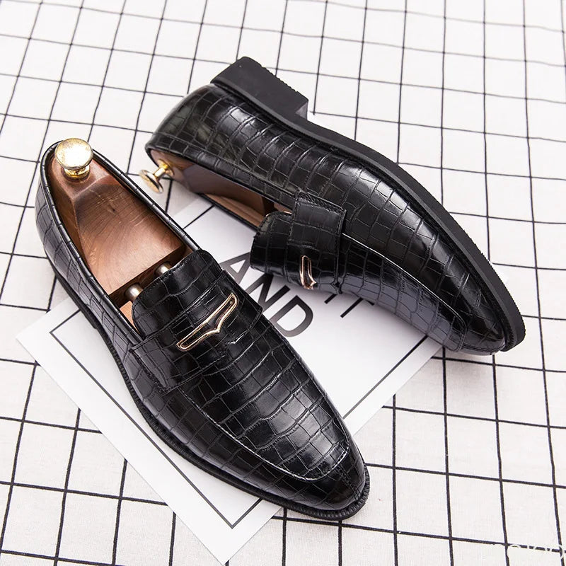 Men's Slip-On Dress Loafers – Classic Formal Wedding Shoes Men's Dress Loafers Axl black 47