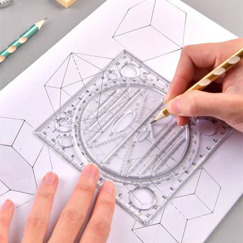 Multifunctional Drawing Template Ruler – Geometry & Ellipse Drafting Template Ruler Axl
