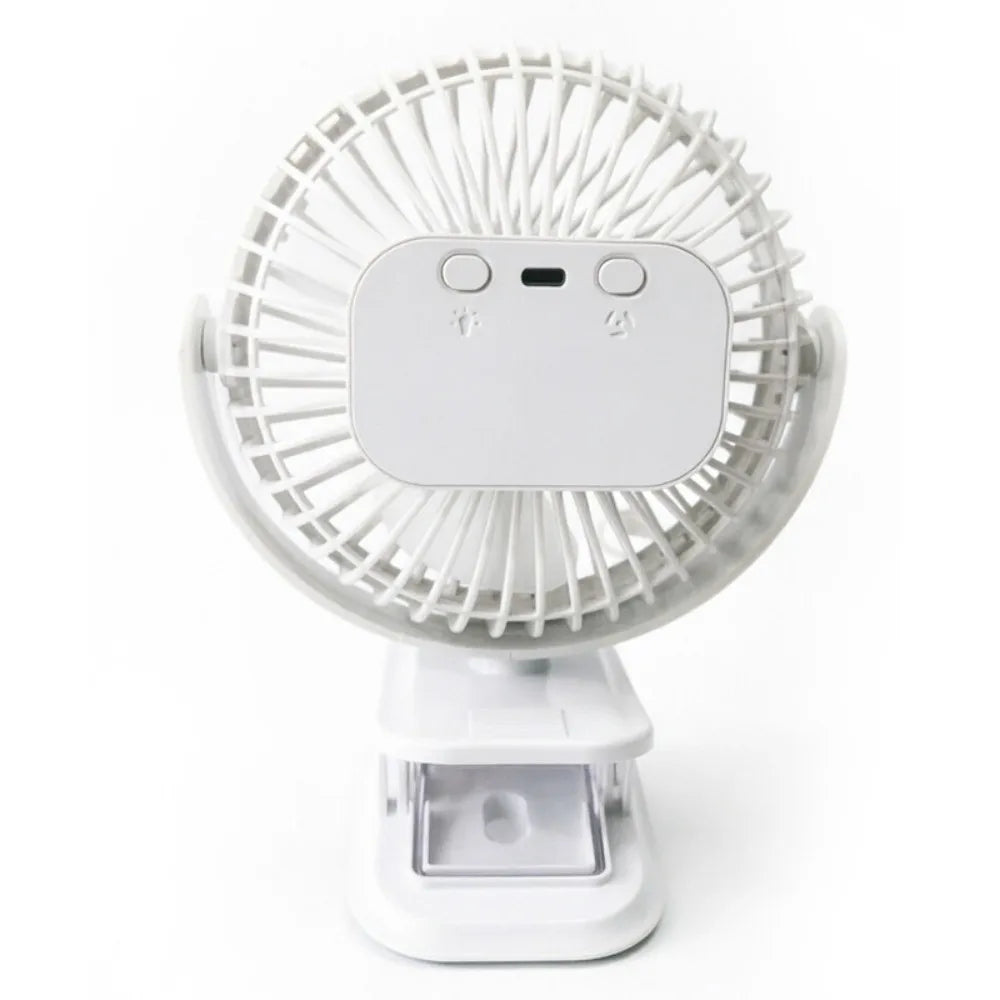 USB Rechargeable Clip-On Fan Light Combo – Silent & Portable Clip-On Fan Light Axl Style-B