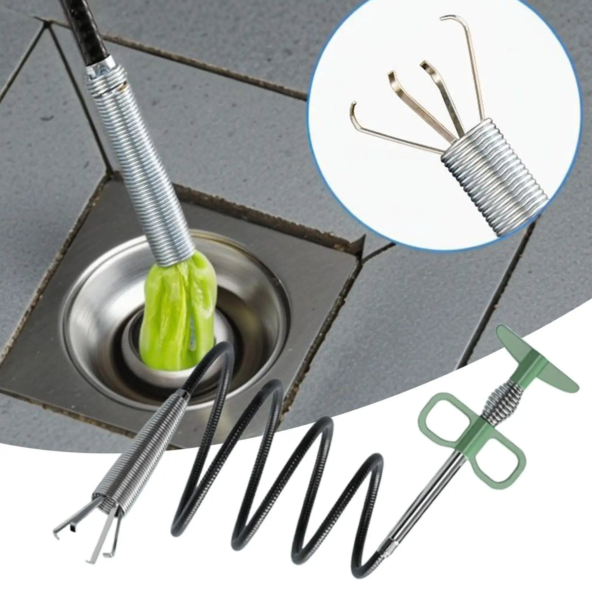Drain Snake 4-Claw Clog Remover – Pipe Unblocker Tool Drain Cleaning Tool Axl