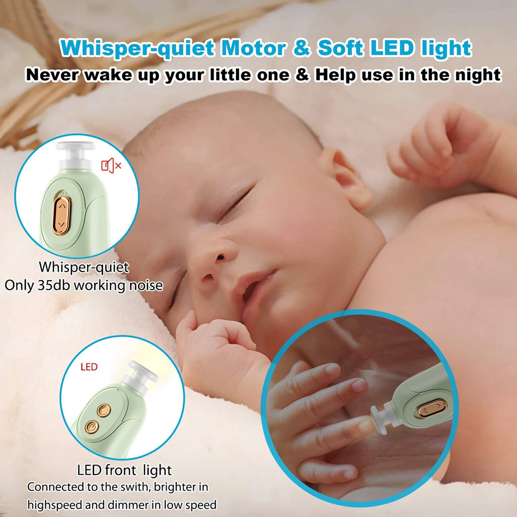 Baby Electric Nail Trimmer – Safe Infant Fingernail Polisher Baby Nail Trimmer Axl