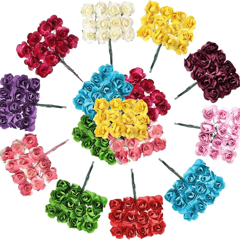 144 Pcs Artificial Paper Roses – UV Wedding & Home Décor Artificial Flowers Axl