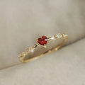 Huitan Red Heart CZ Ring – Gold Wedding Band for Women Fashion Ring Axl F1698 6