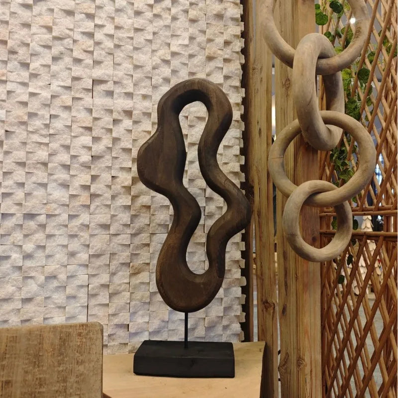 Solid Wood Figurines – Modern Minimalist Desktop Ornaments Wood Figurines Axl