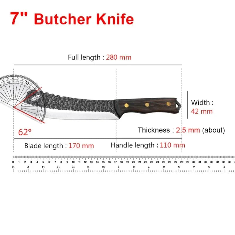InLeung Handmade Cleaver Butcher Knife – Forged Stainless Steel Cleaver Butcher Knife Axl